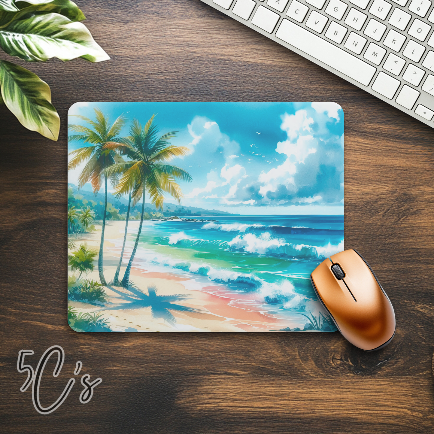 Sunny Tropical Beach Mouse Pad