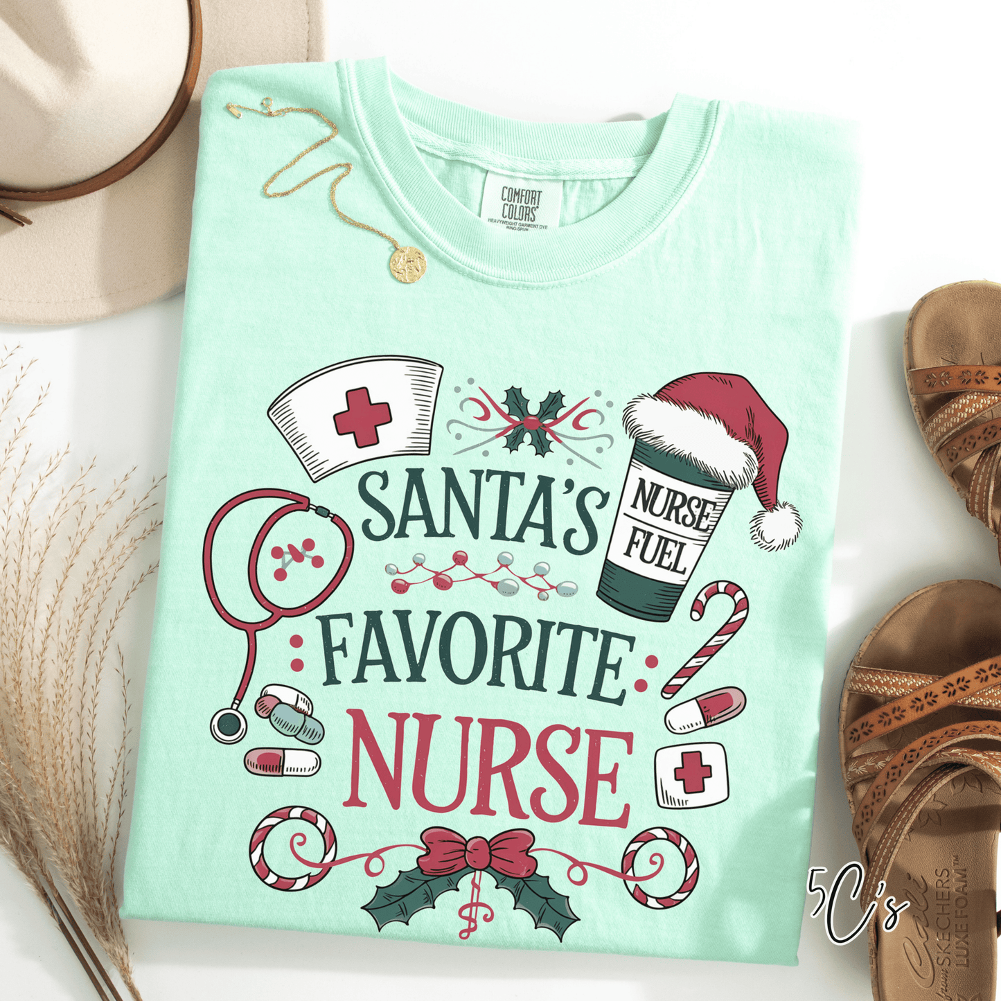 Santa's Favorite Nurse Graphic Tee