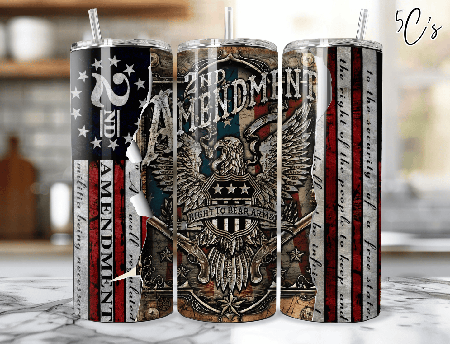2nd Amendment Patriotic American Eagle Tumbler