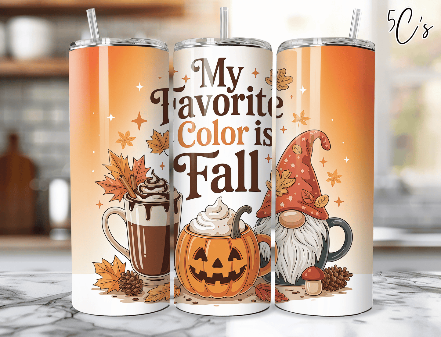 My Favorite Color Is Fall Gnome Tumbler