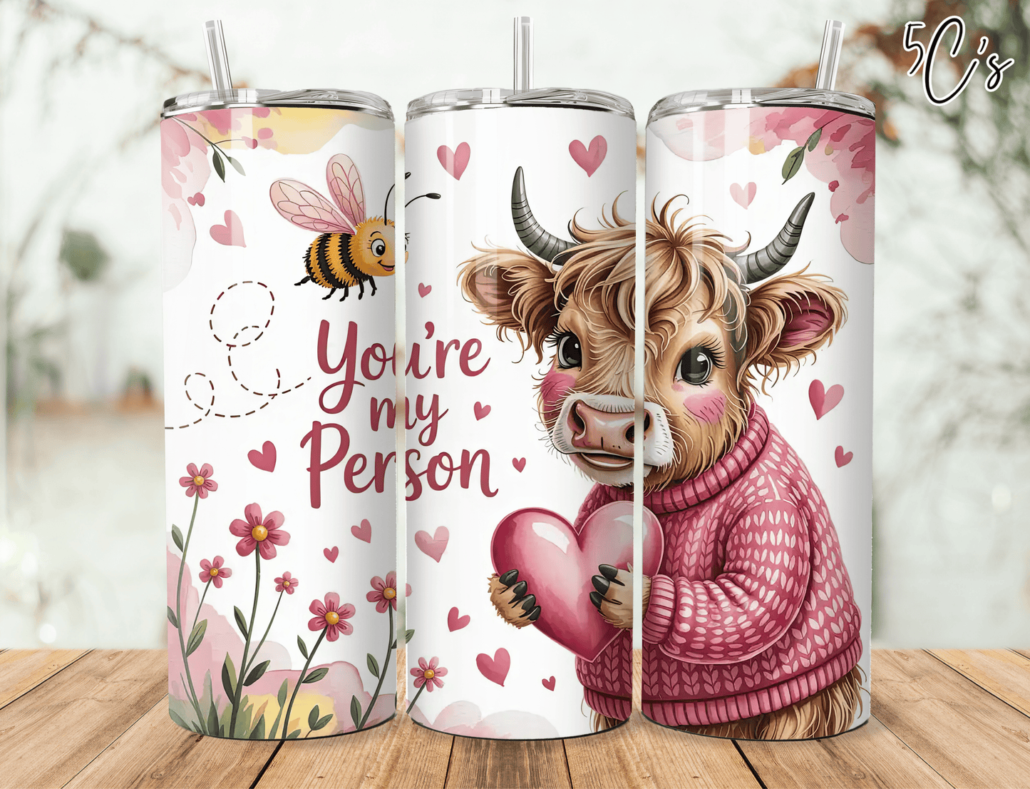 You're My Person Highland Cow Tumbler