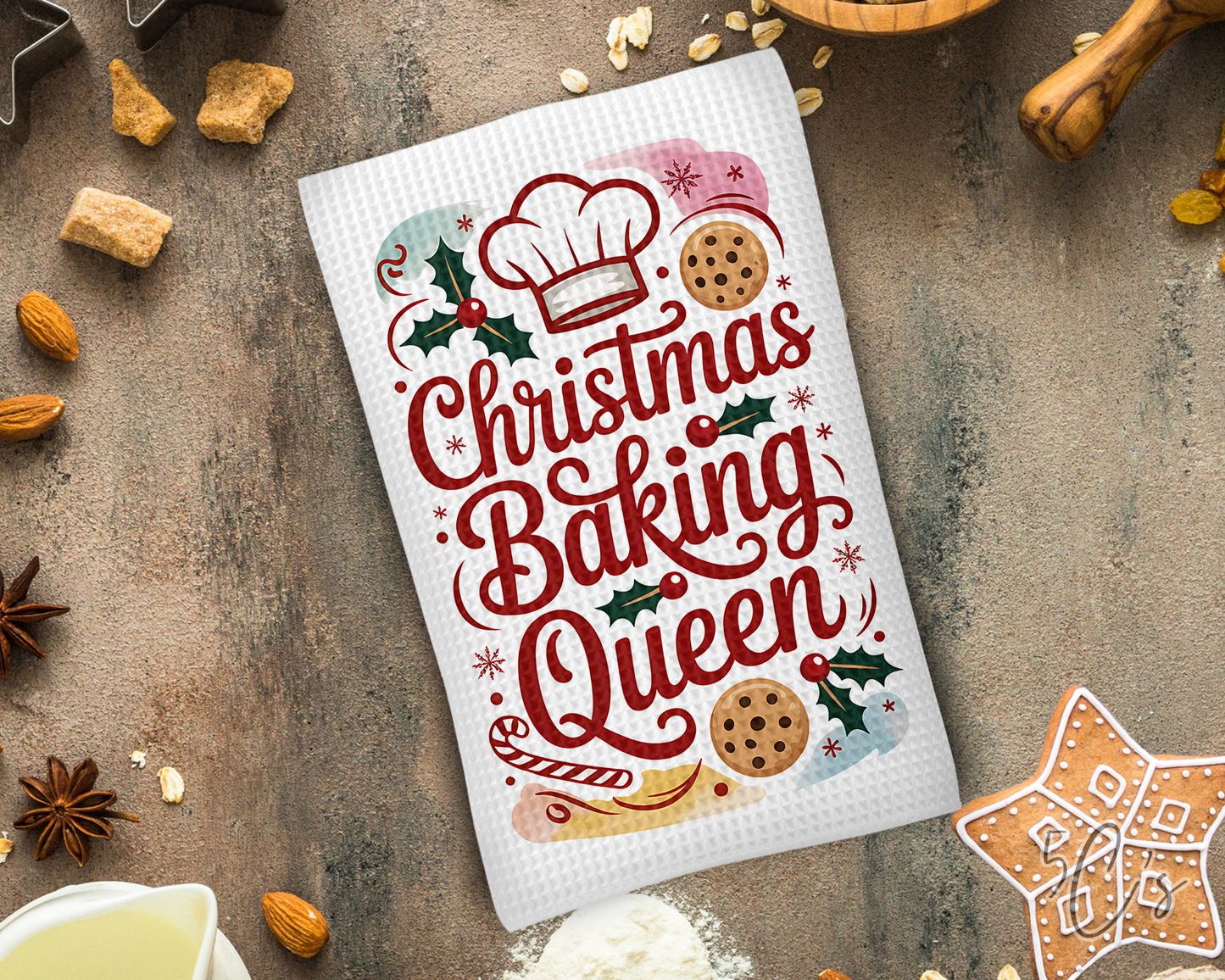 Christmas Baking Queen Dish Towel