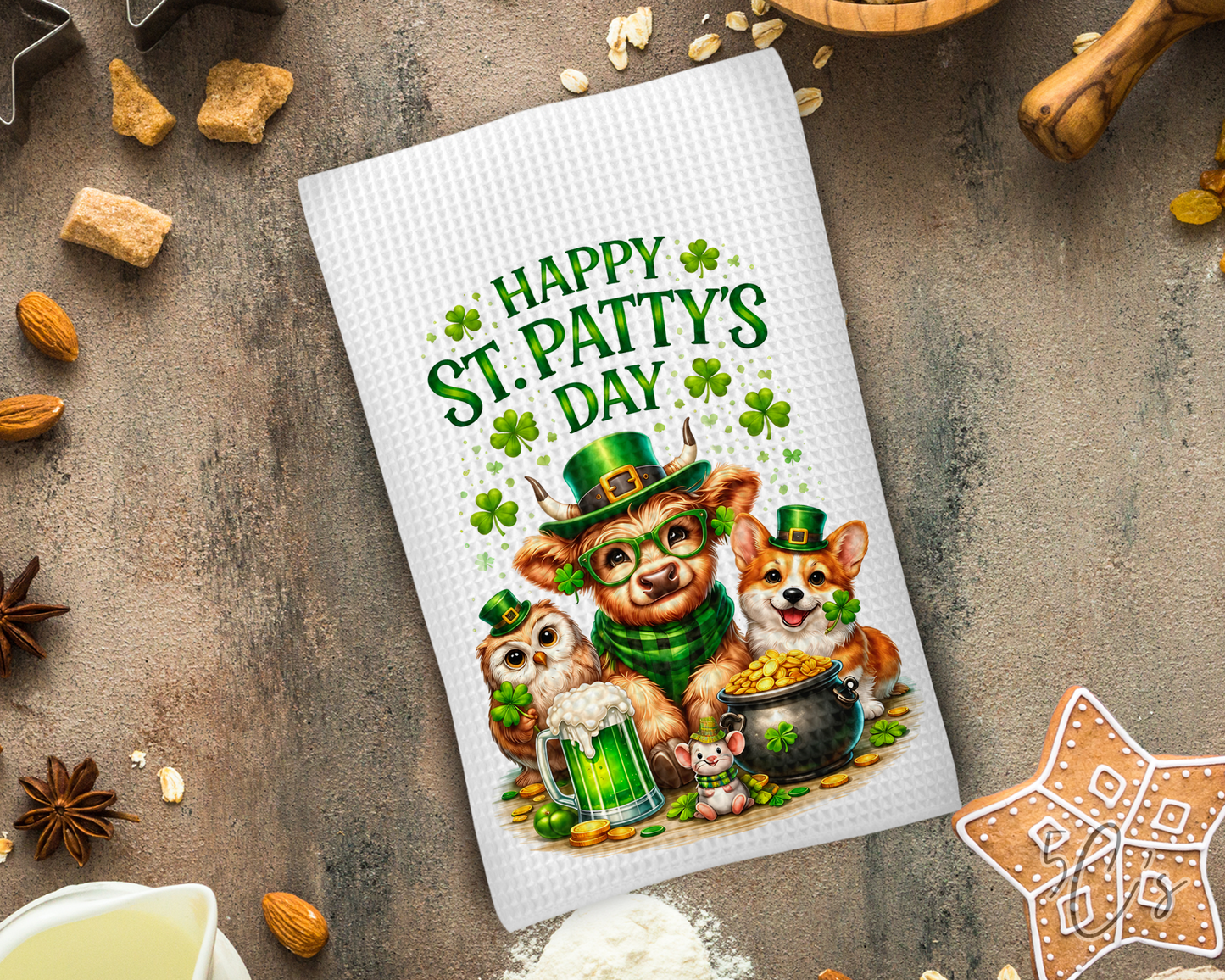 Happy St Patty's Day Dish Towel