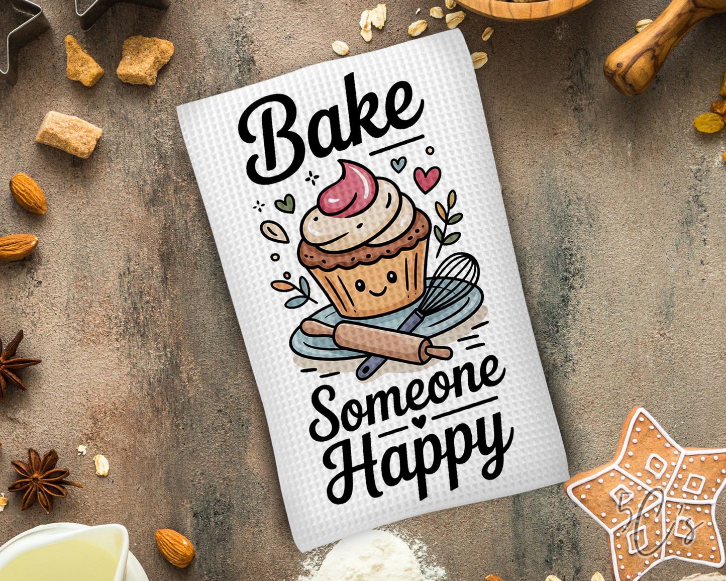 Bake Someone Happy Dish Towel