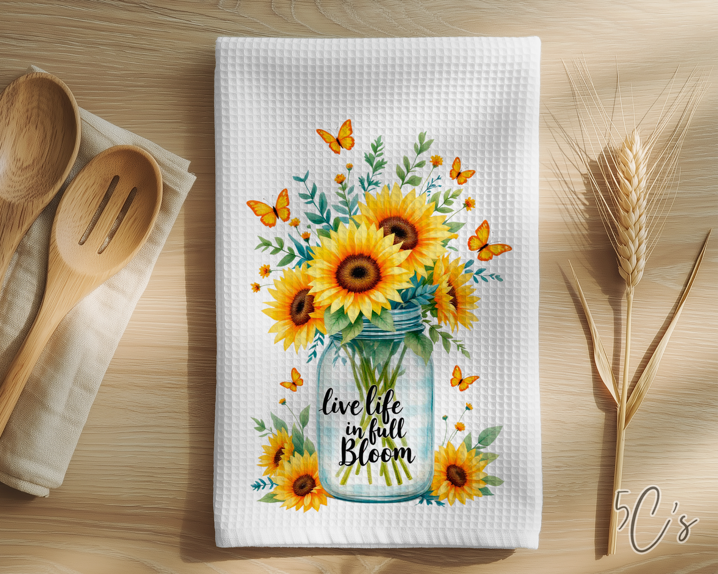 Live Life In Full Bloom Dish Towel