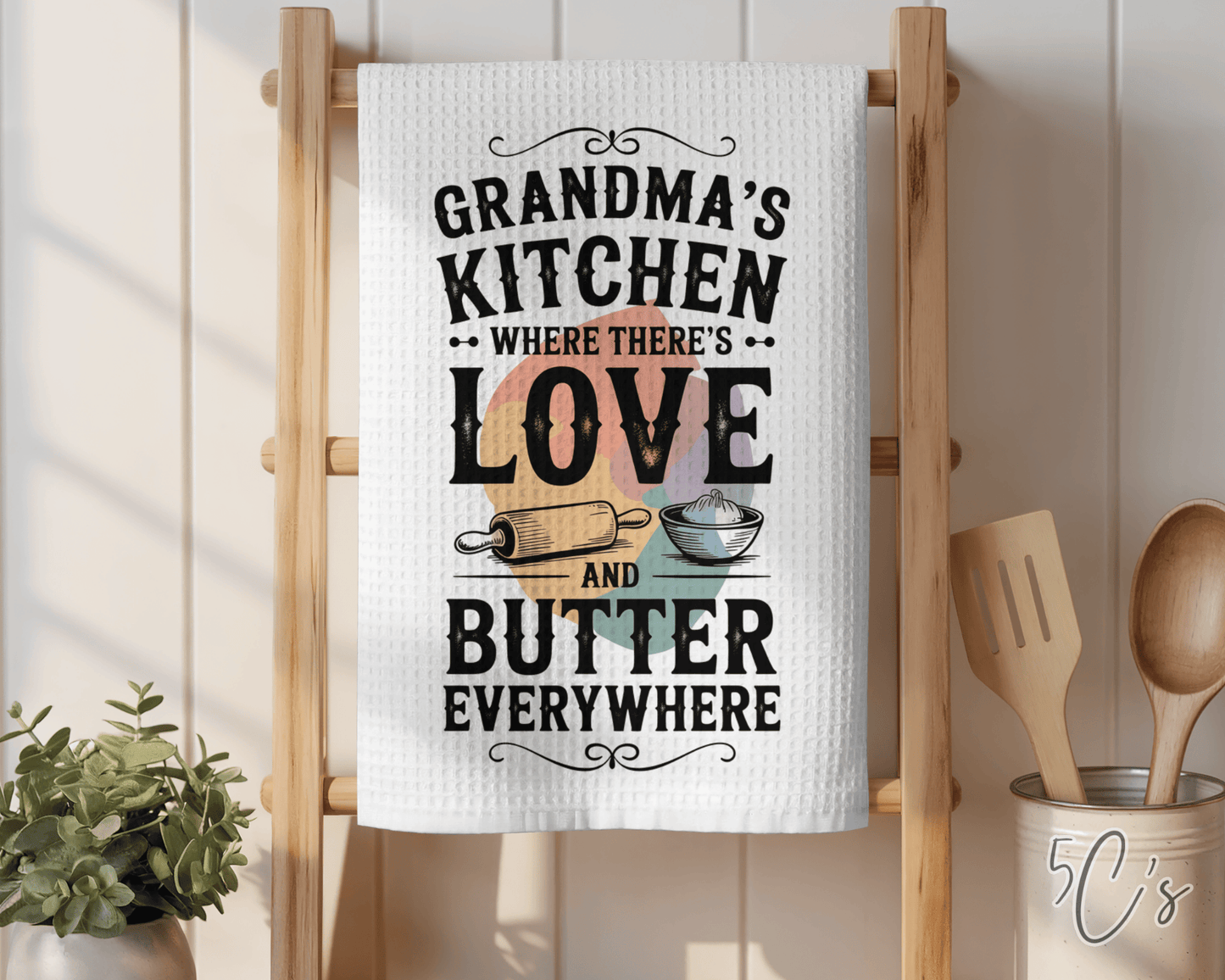 Grandma's Kitchen Where There's Butter Dish Towel