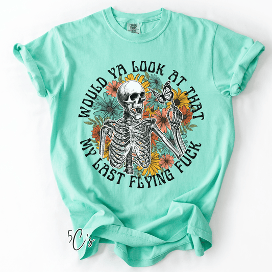 Last Flying F*ck Skeleton Graphic Tee
