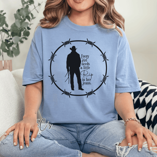 Every Girl Needs A Little RIP In Her Jeans Graphic Tee