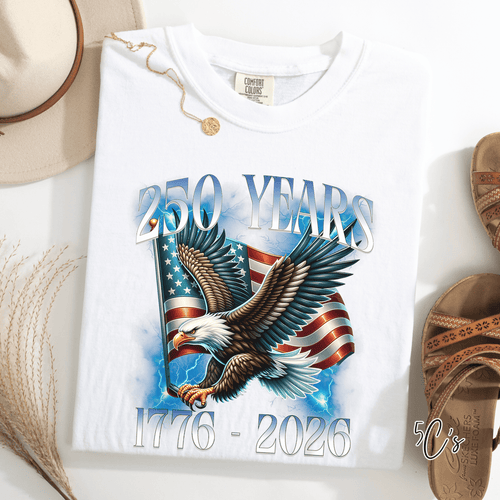 250 Years Blue Eagle Flag Graphic Tee