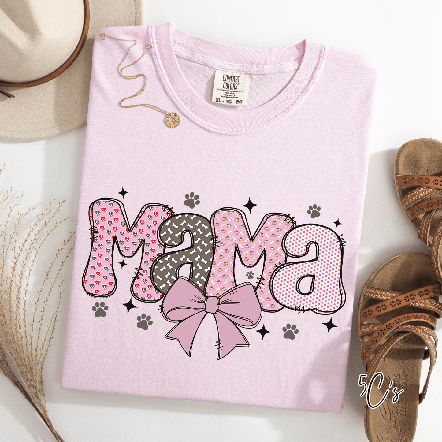 Dog Mama Paw Prints Graphic Tee