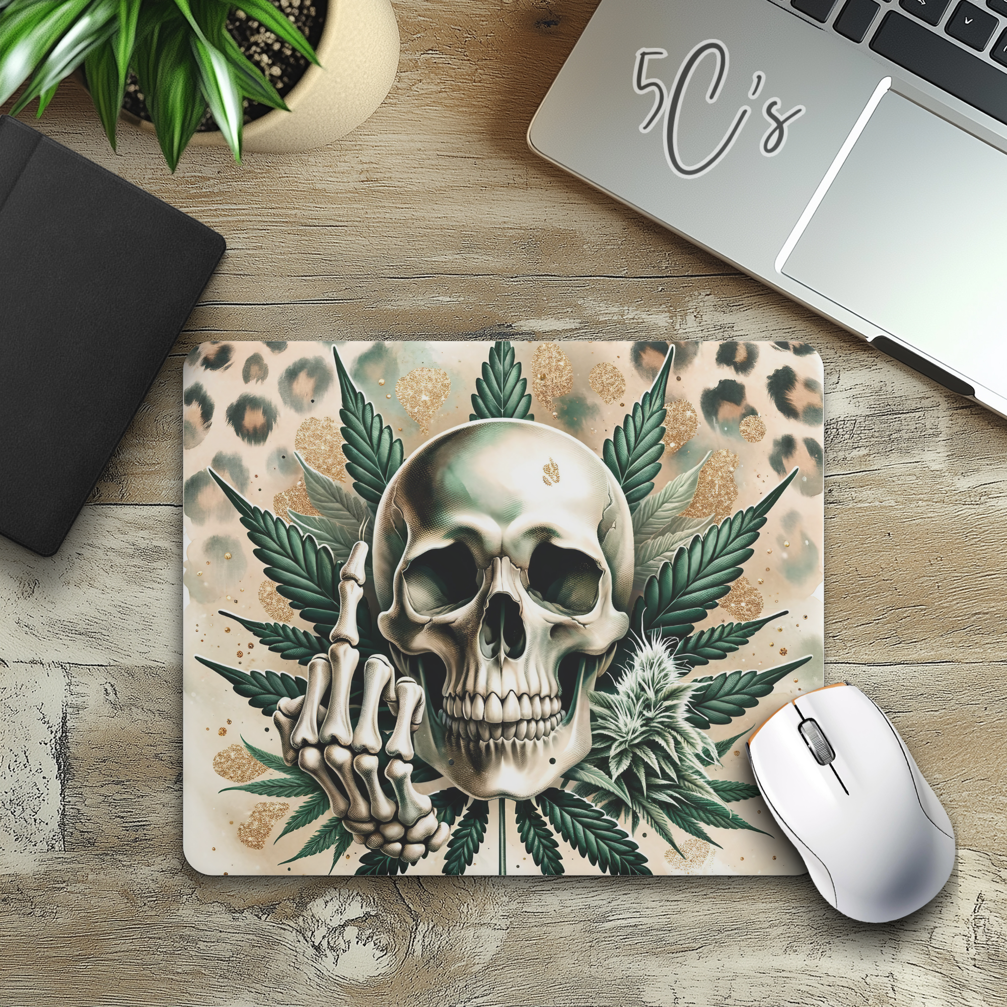 Skull Weed Mouse Pad