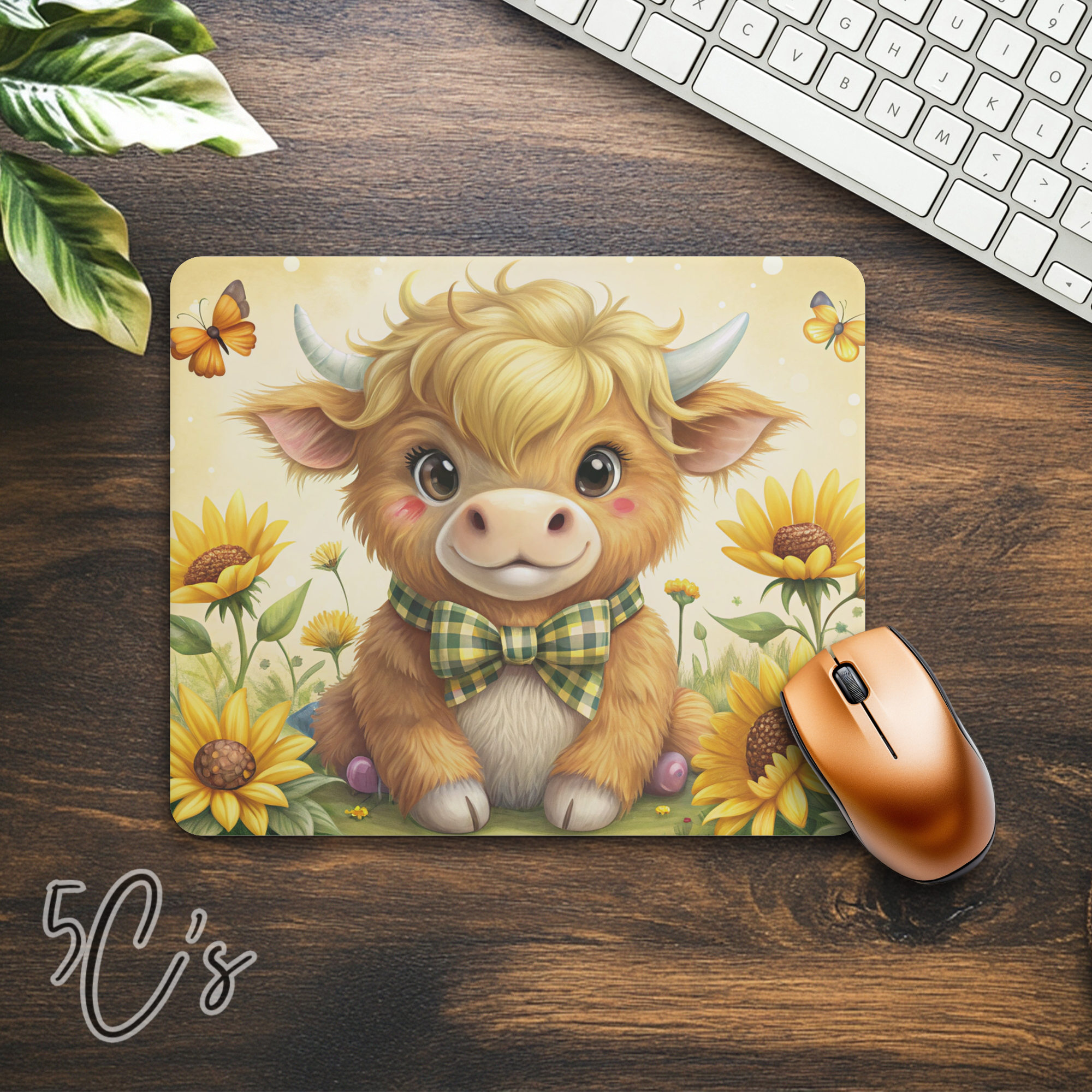 Baby Highland Cow Mouse Pad