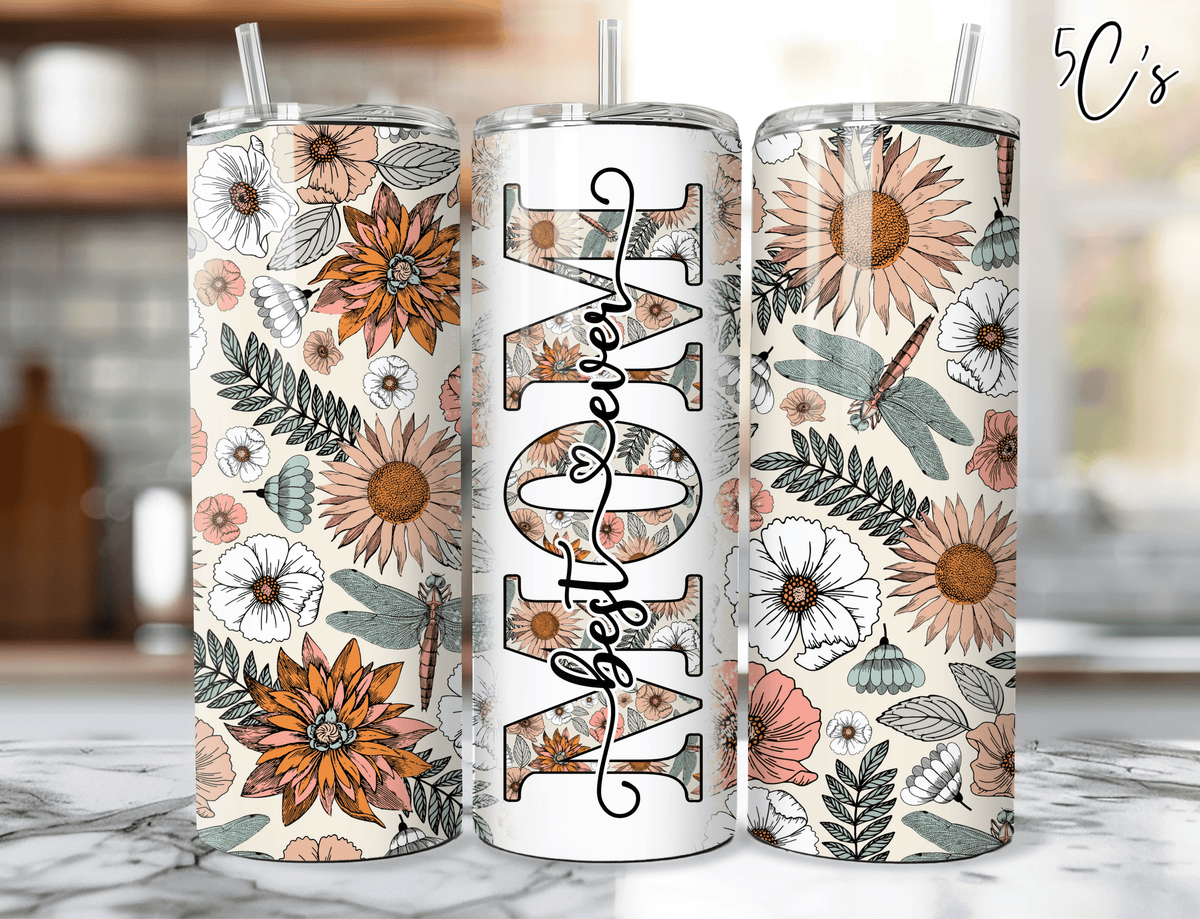 Best Mom Ever Sweet Floral Tumbler