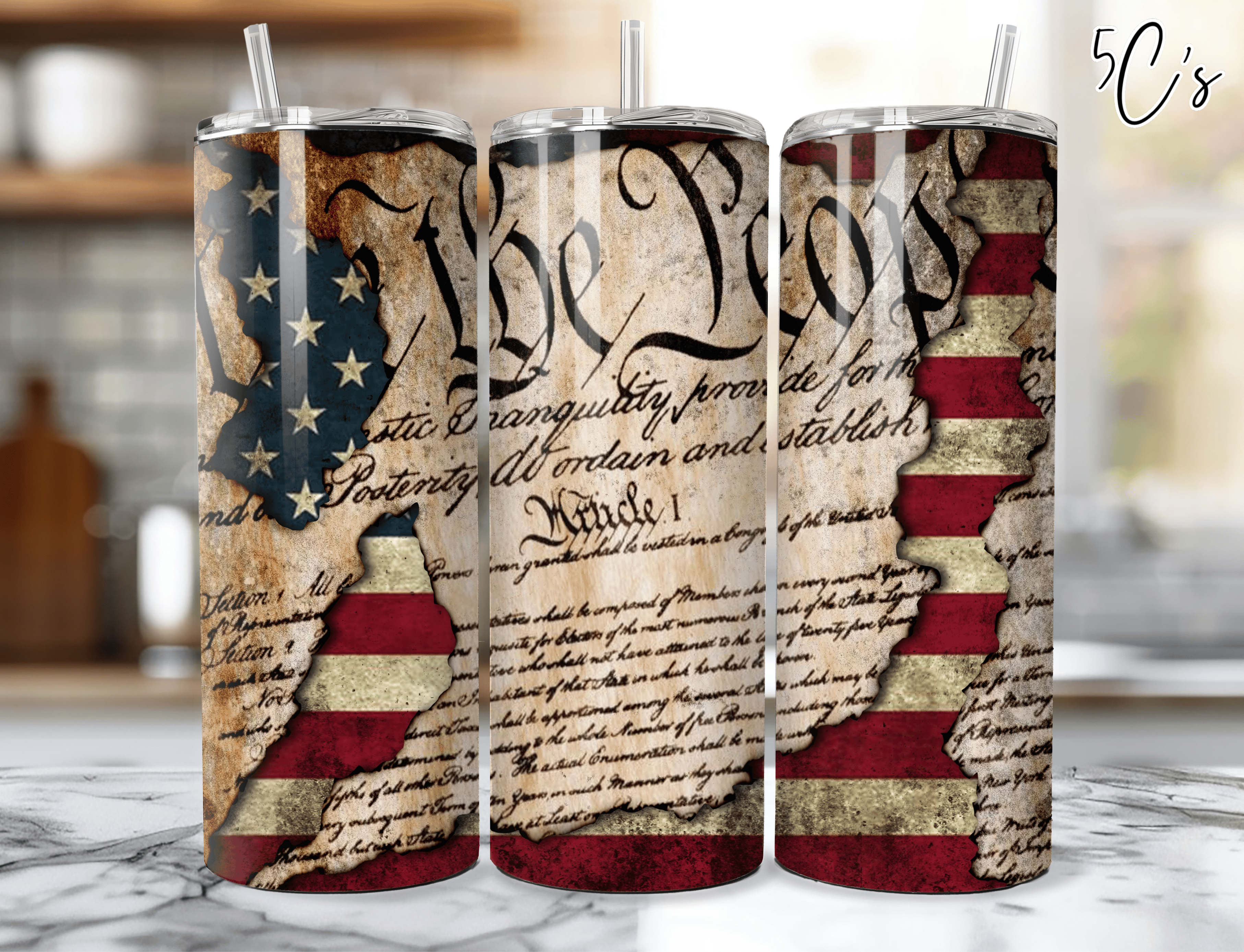 We The People American Flag Tumbler