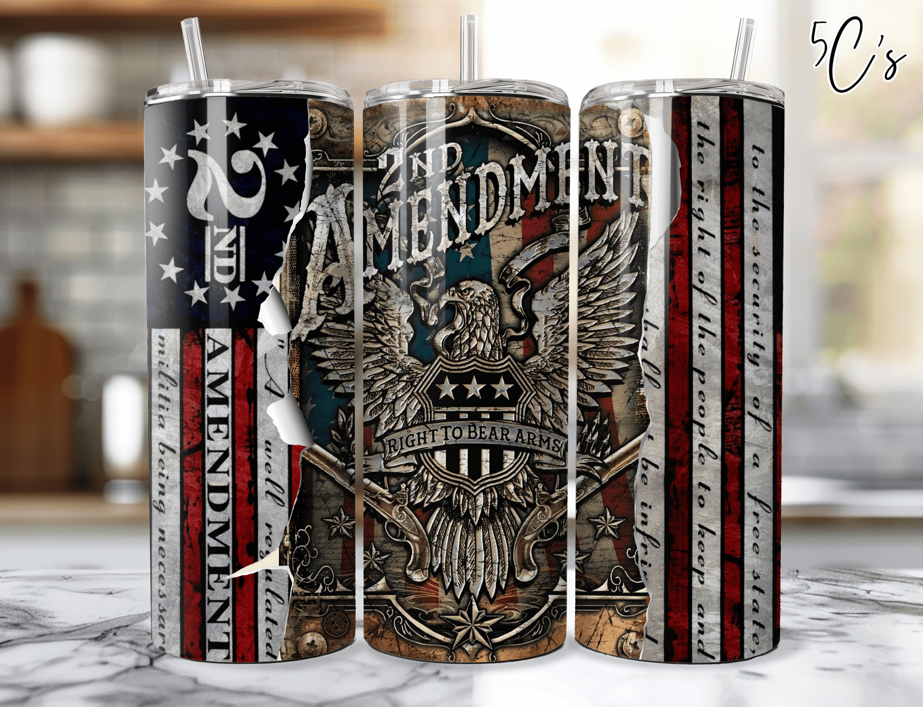 2nd Amendment Patriotic American Eagle Tumbler