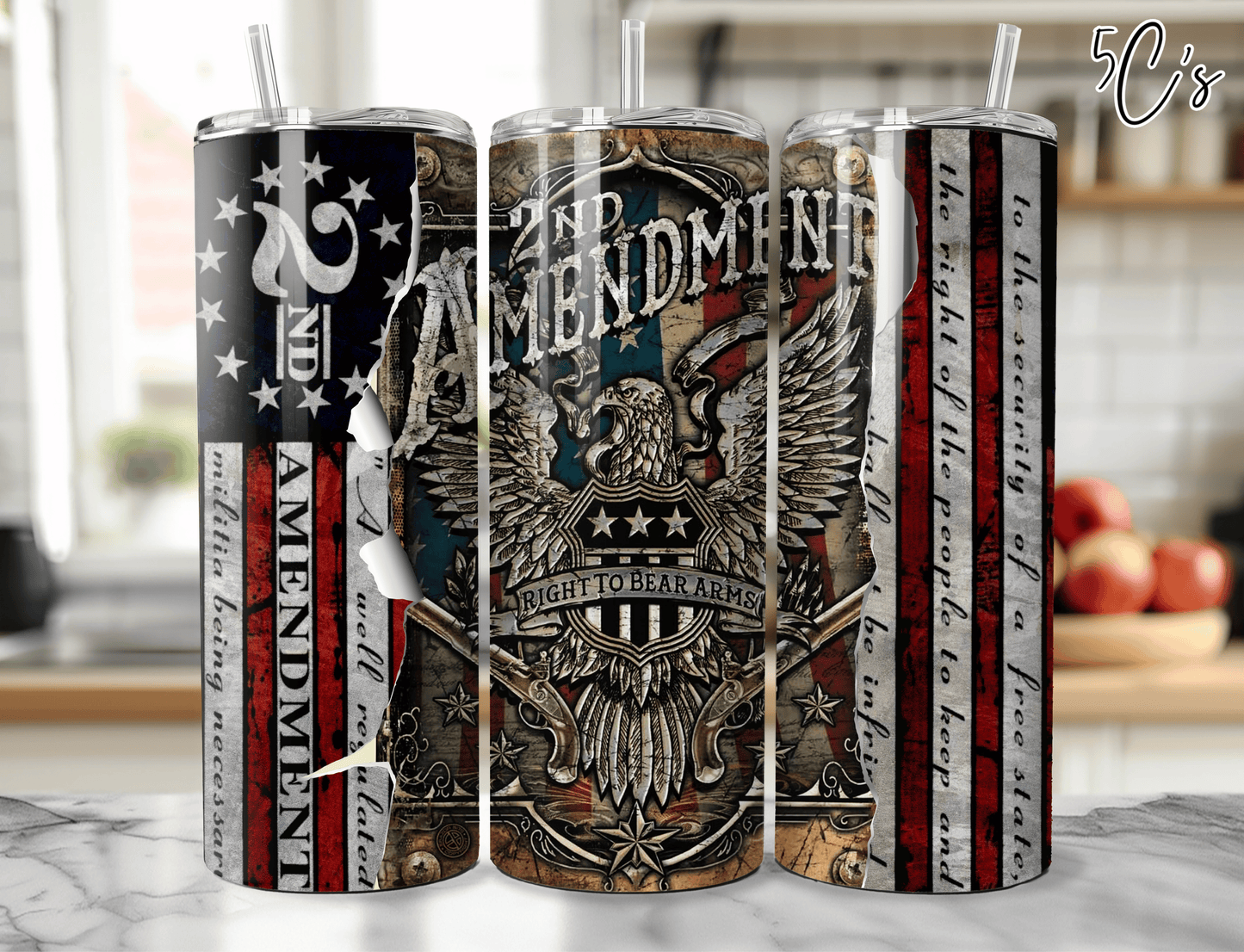 2nd Amendment Patriotic American Eagle Tumbler