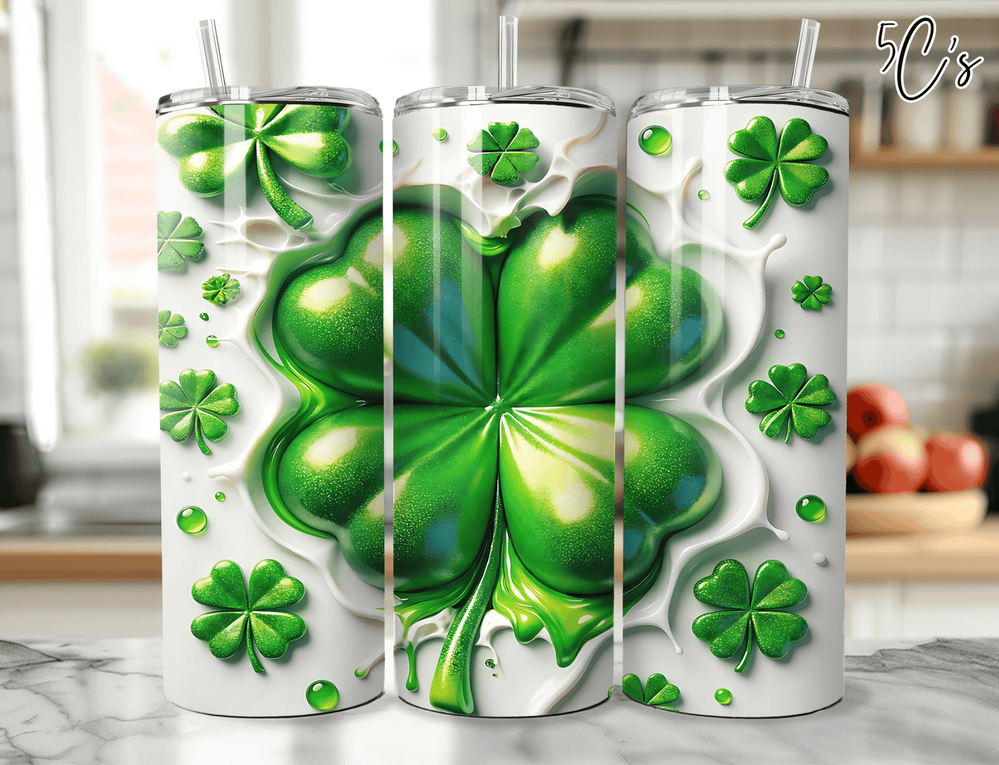 3D Shamrock Clover Tumbler