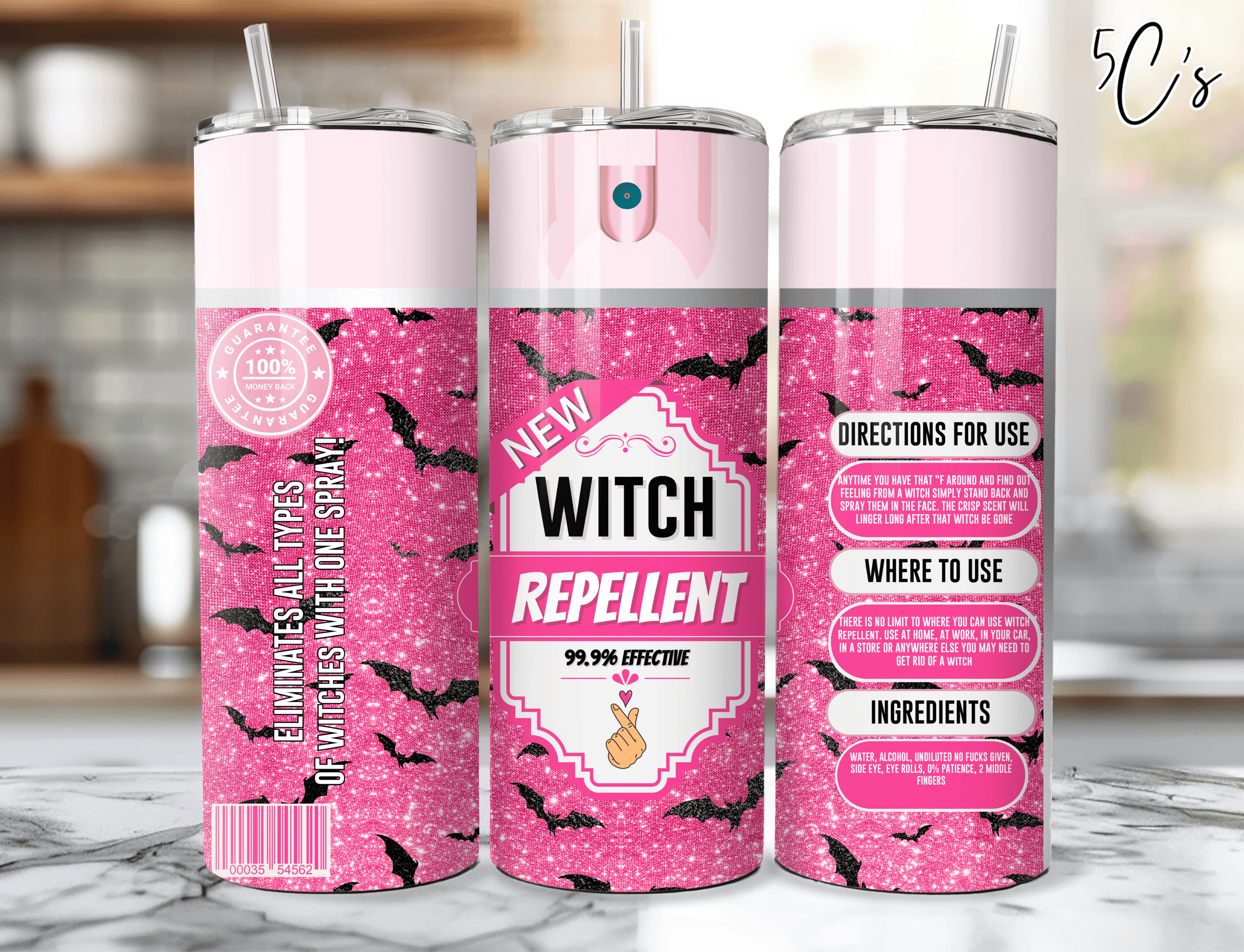 Witch Repellent Pink Tumbler