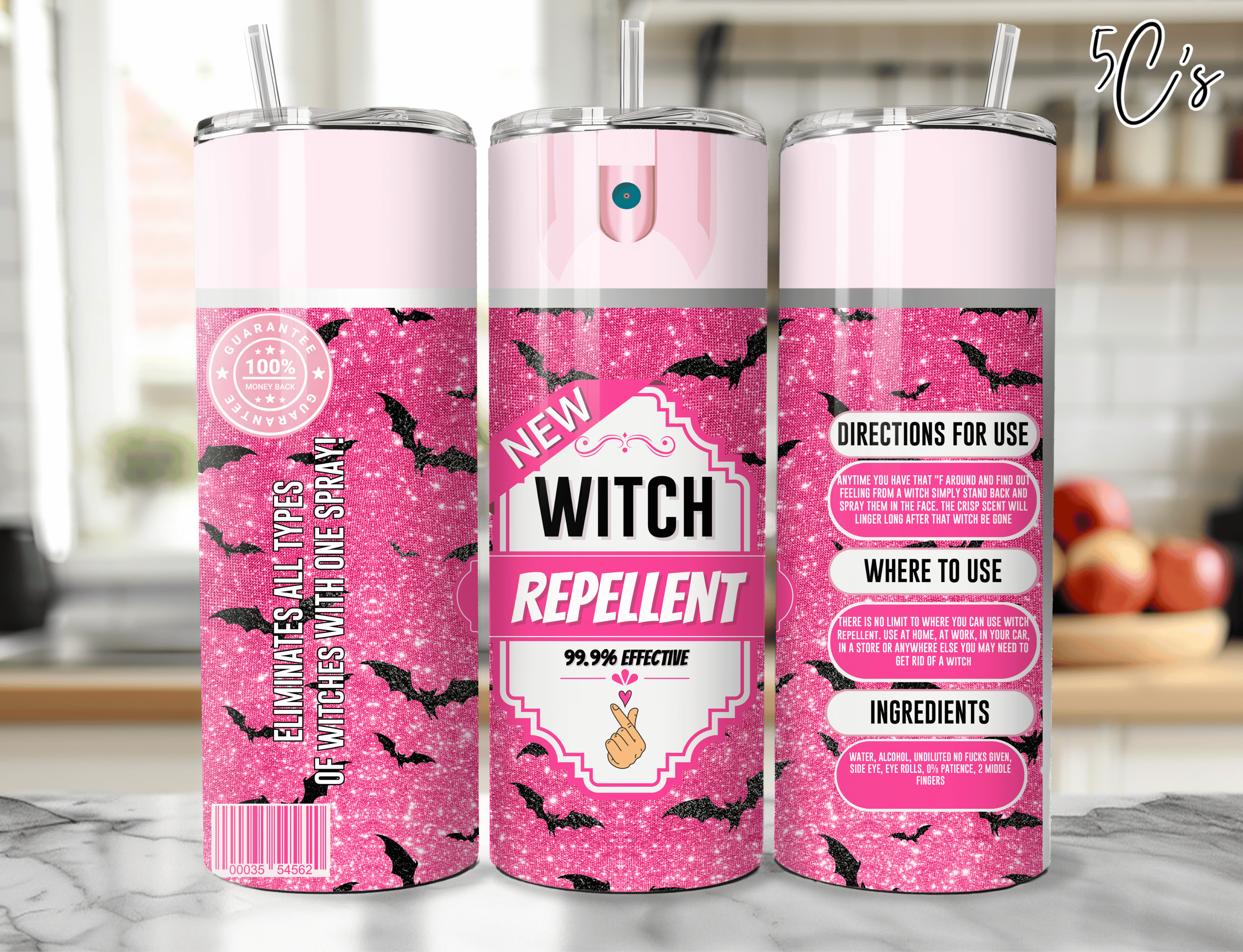 Witch Repellent Pink Tumbler