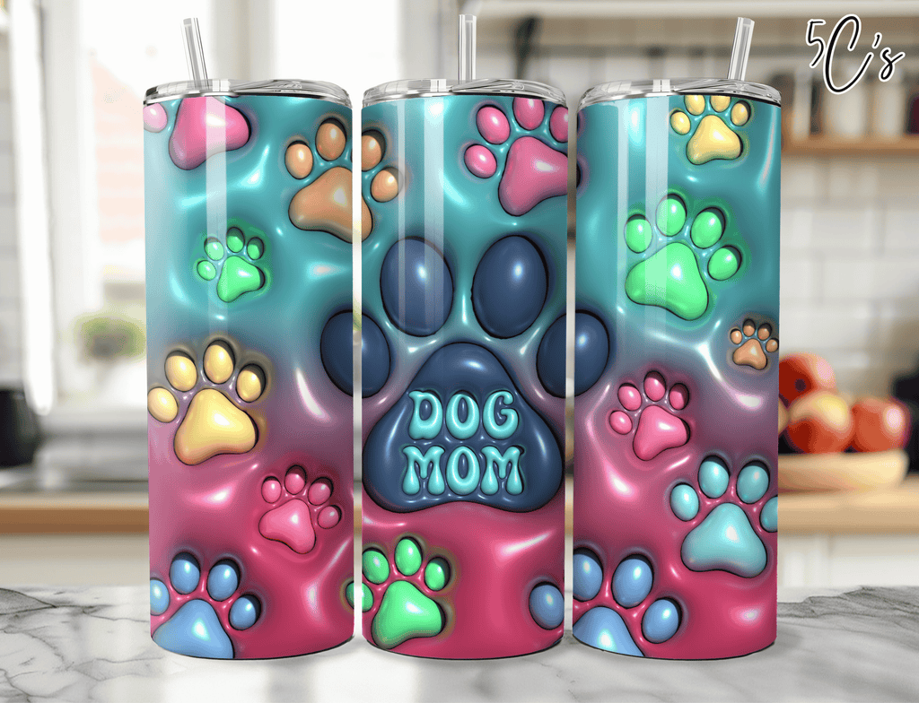 3D Inflated Dog Mom Tumbler
