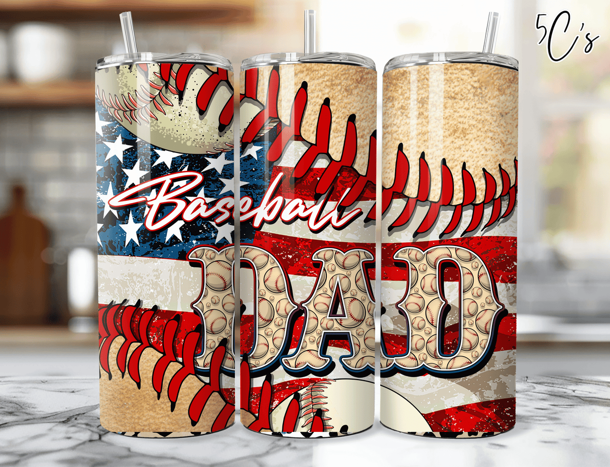 Baseball Dad Patriotic Father's Day Tumbler