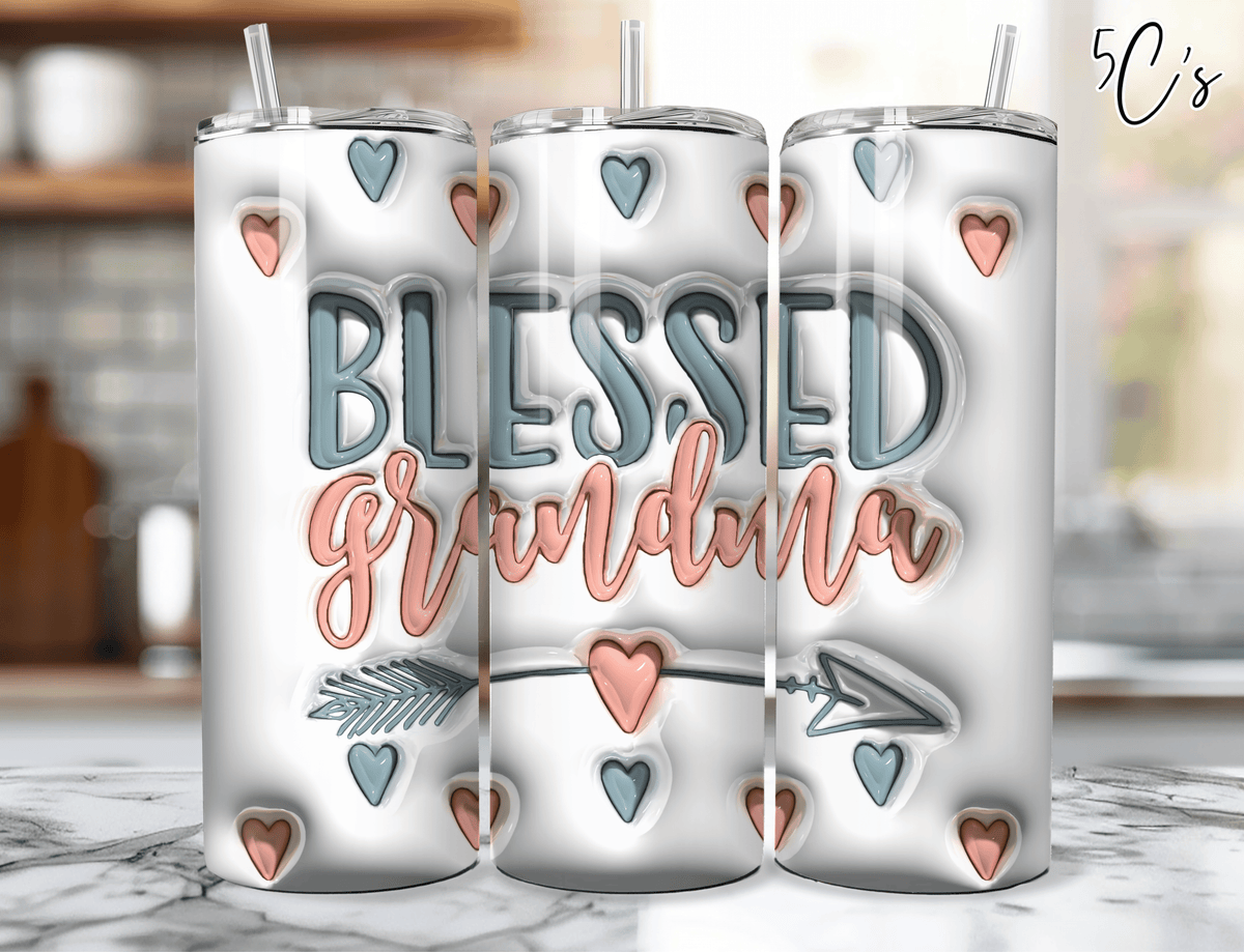 3D Inflated Blessed Grandma Tumbler