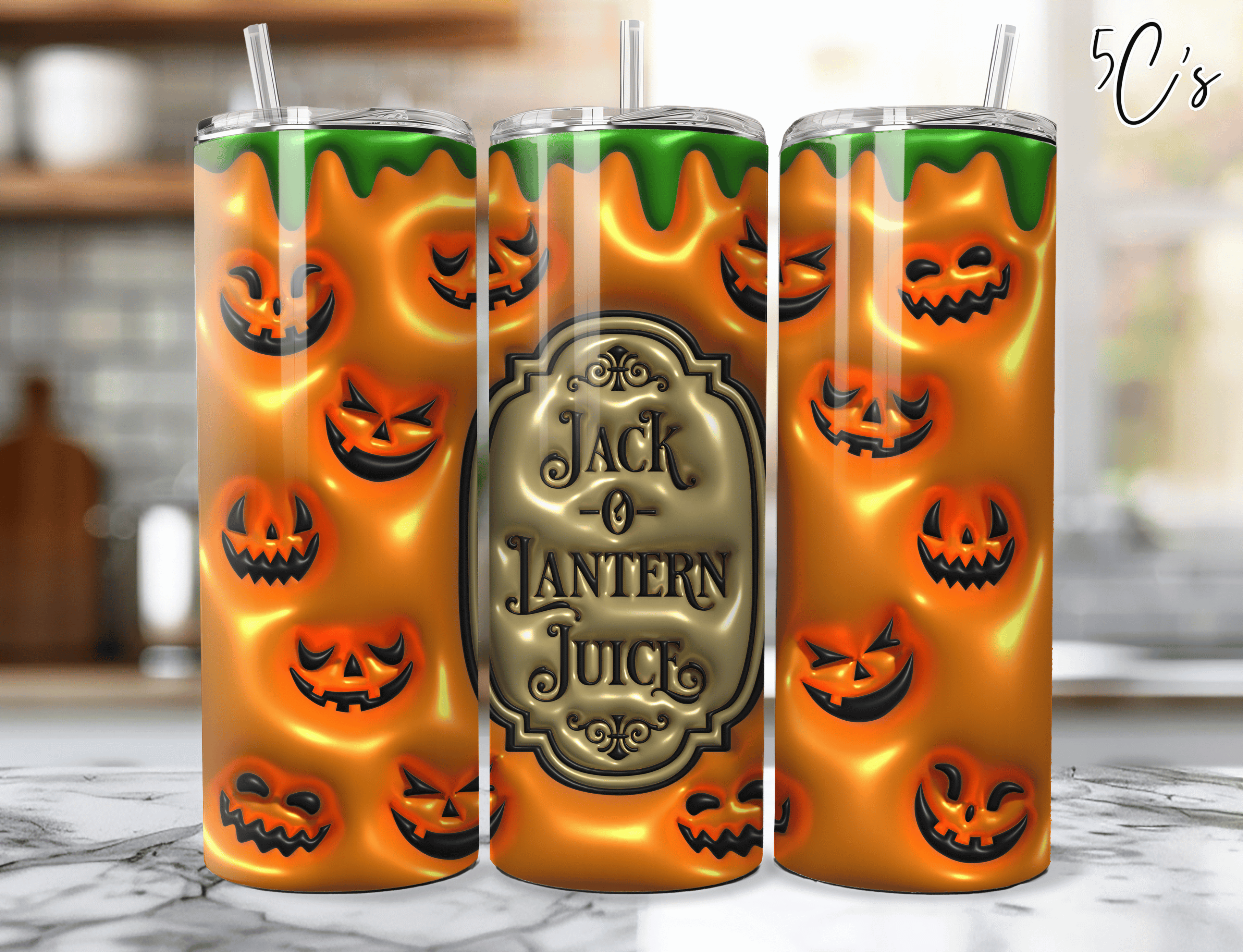 3D Inflated Jack-o-lantern Juice Tumbler