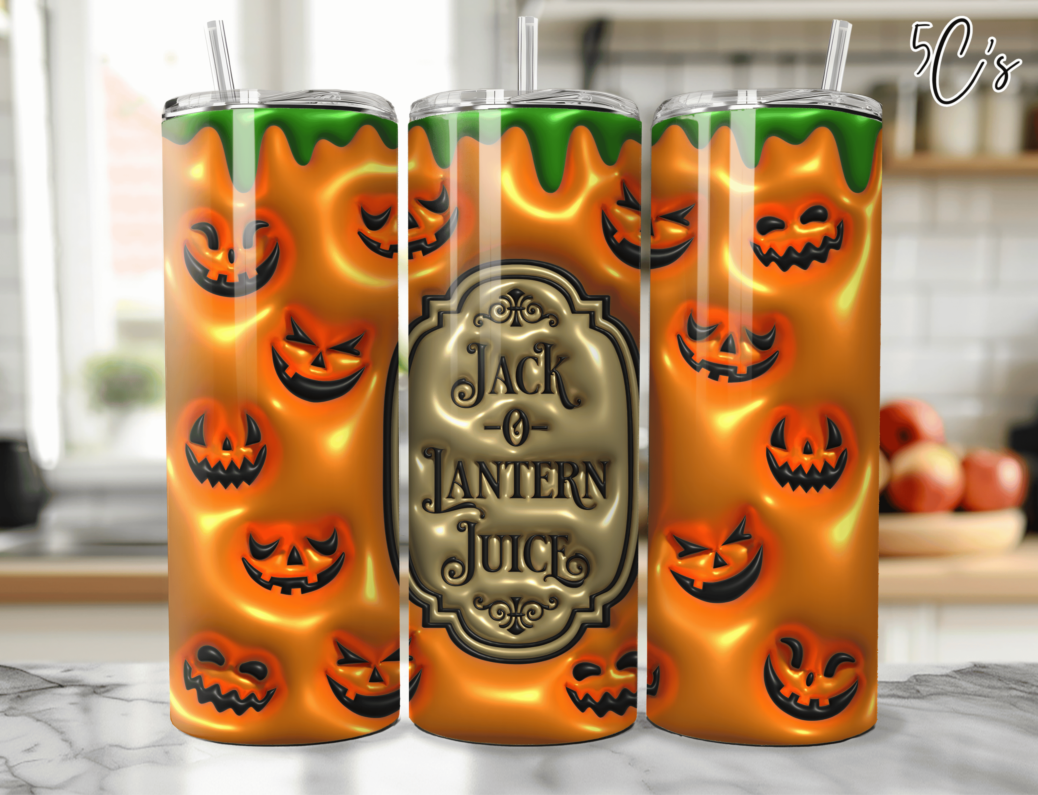 3D Inflated Jack-o-lantern Juice Tumbler