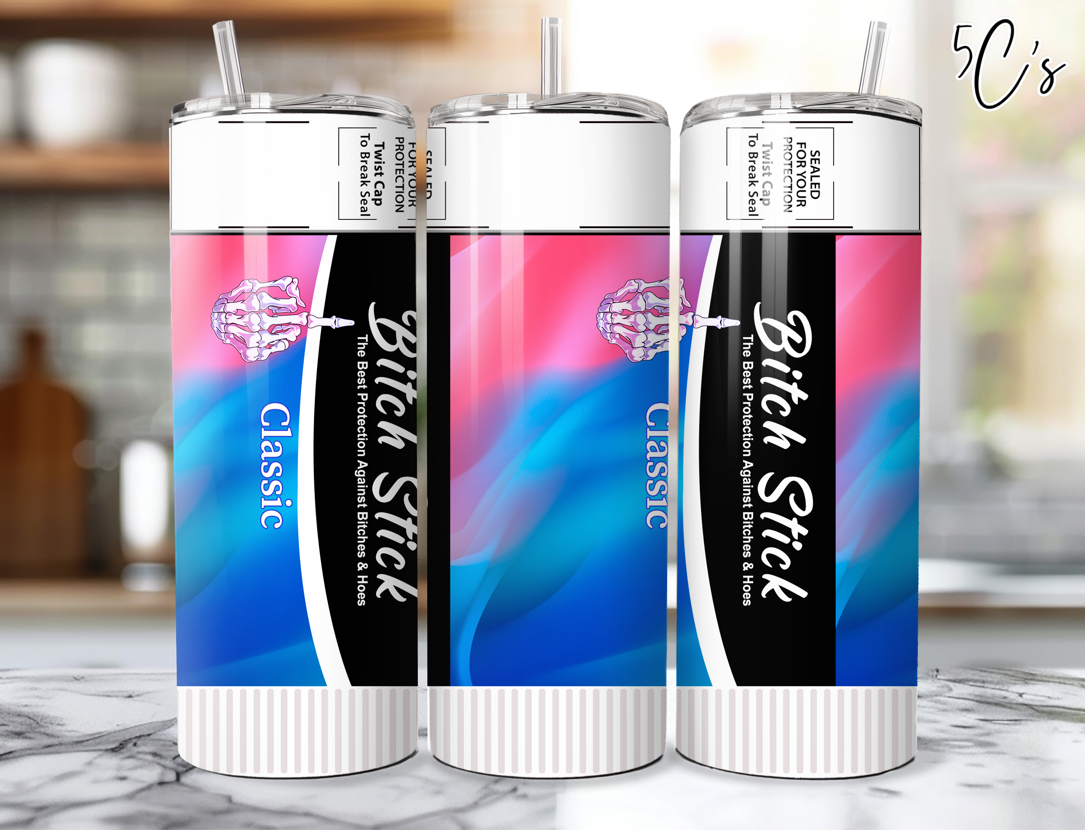Bitch Stick Pink Blue Tumbler
