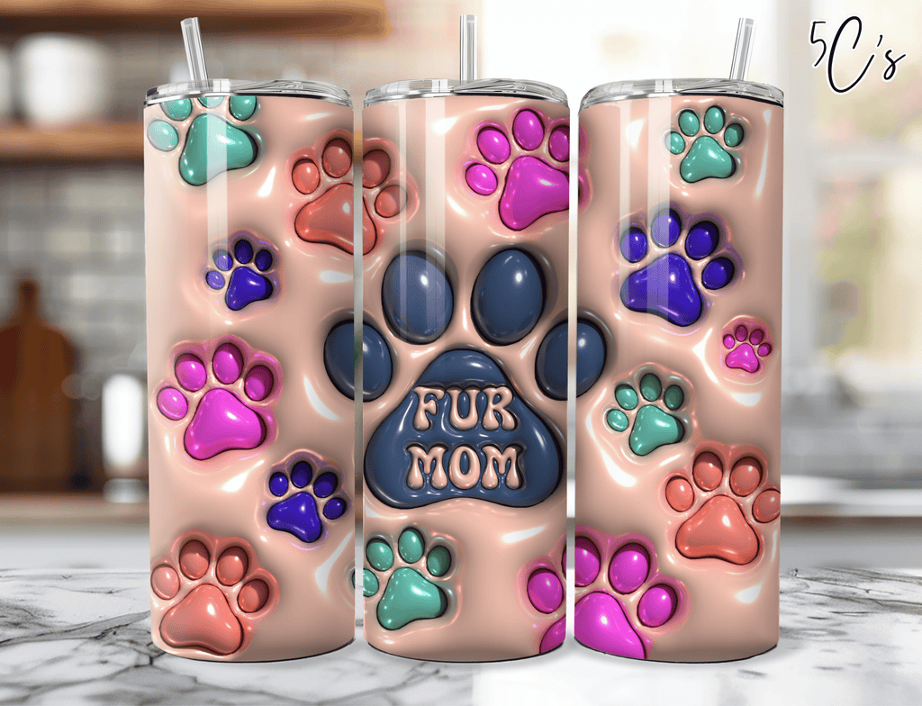 3D Inflated Fur Mom Tumbler