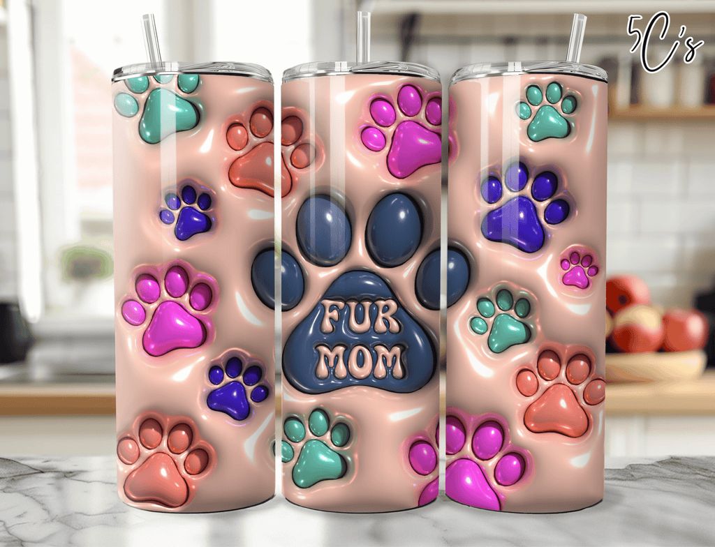 3D Inflated Fur Mom Tumbler