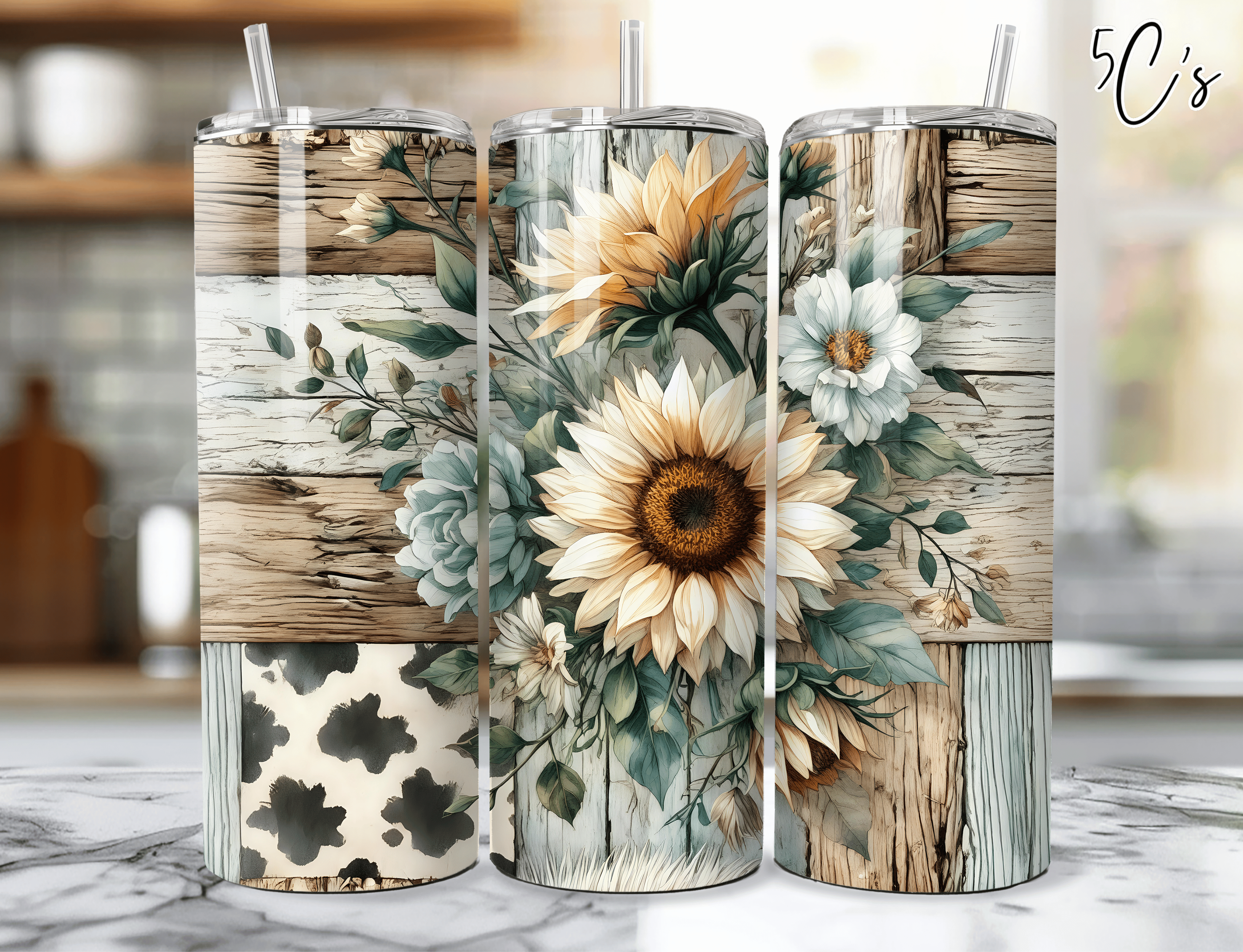 Boho Western Rustic Floral Tumbler