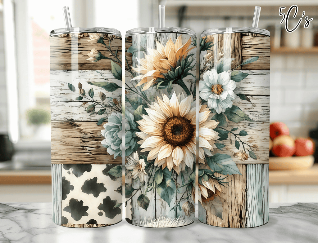 Boho Western Rustic Floral Tumbler