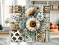 Boho Western Rustic Floral Tumbler