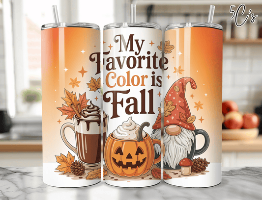 My Favorite Color Is Fall Gnome Tumbler