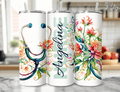 Floral Stethoscope Nurse Custom Name Tumbler