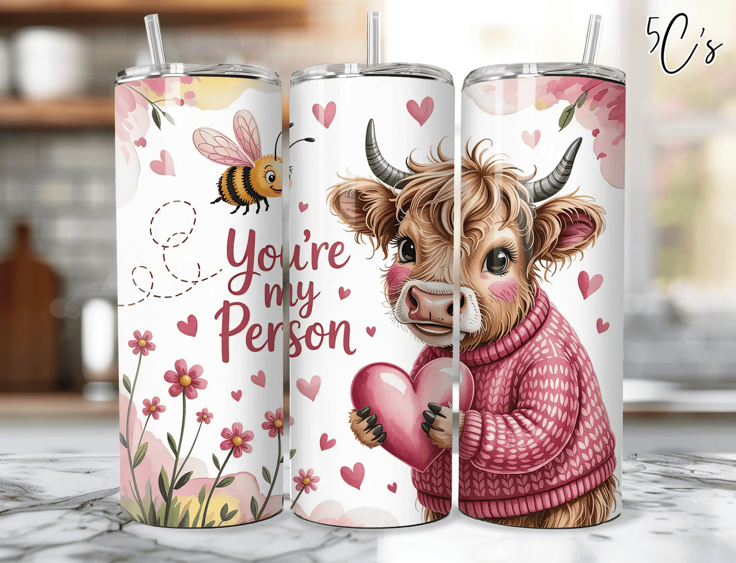 You're My Person Highland Cow Tumbler