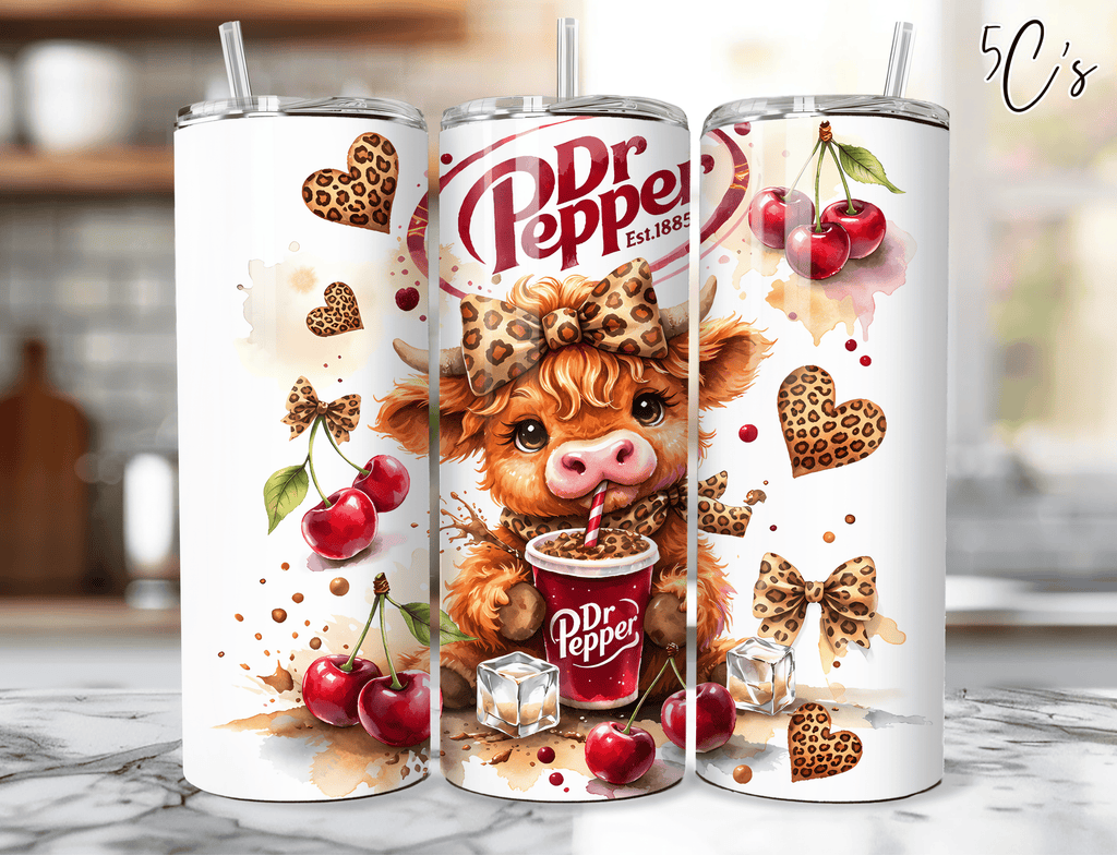 Highland Cow Dr Pepper Tumbler