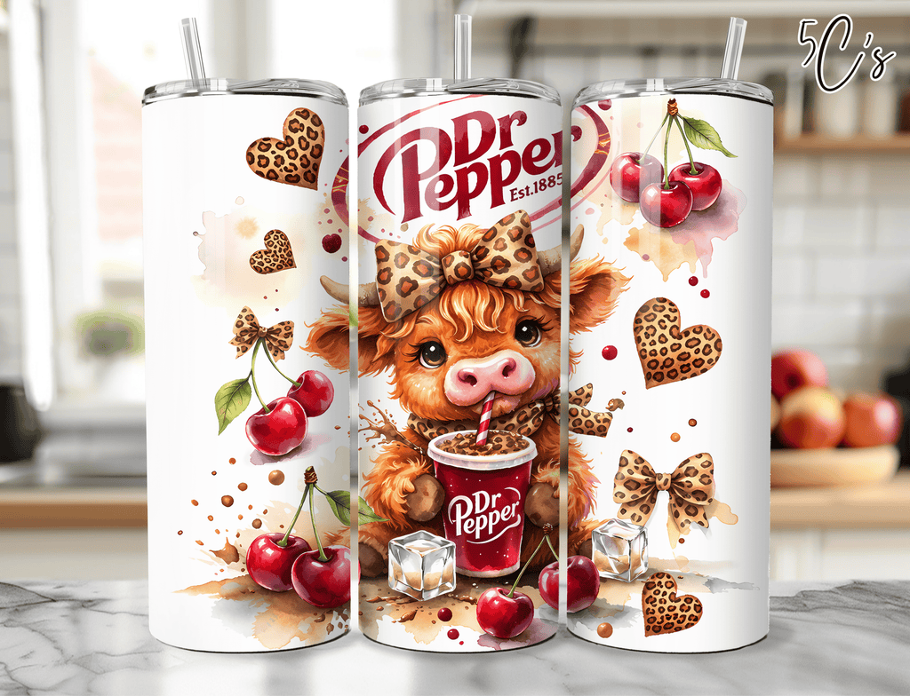 Highland Cow Dr Pepper Tumbler