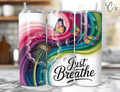 Just Breathe Rainbow Tumbler