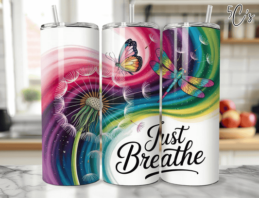 Just Breathe Rainbow Tumbler