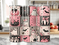 Pink Halloween Patchwork Tumbler