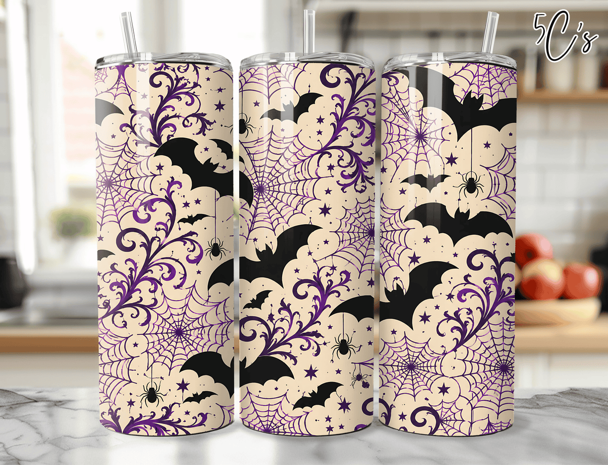 Gothic Halloween Bat Tumbler