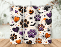 Spooky Halloween Dog Paw Prints Tumbler