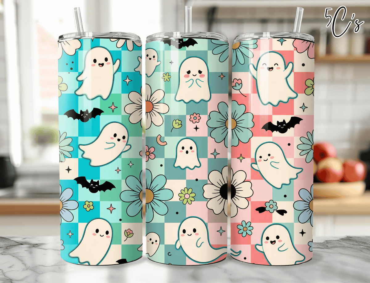 Cute Pastel Ghost Halloween Tumbler