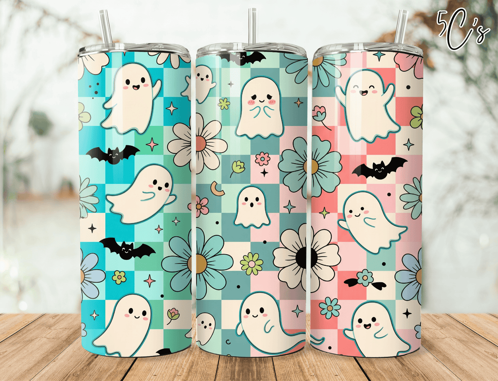 Cute Pastel Ghost Halloween Tumbler
