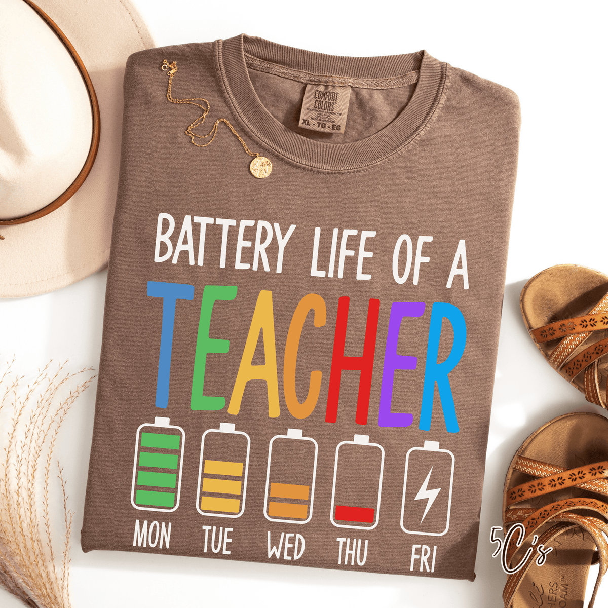 Battery Life Of A Teacher Graphic Tee