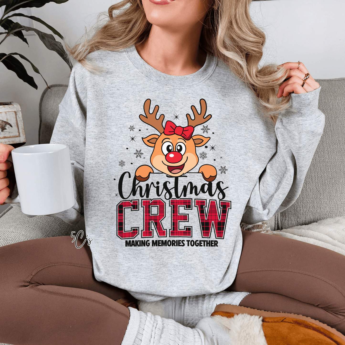 Christmas Crew Matching Family Reindeer Sweatshirt