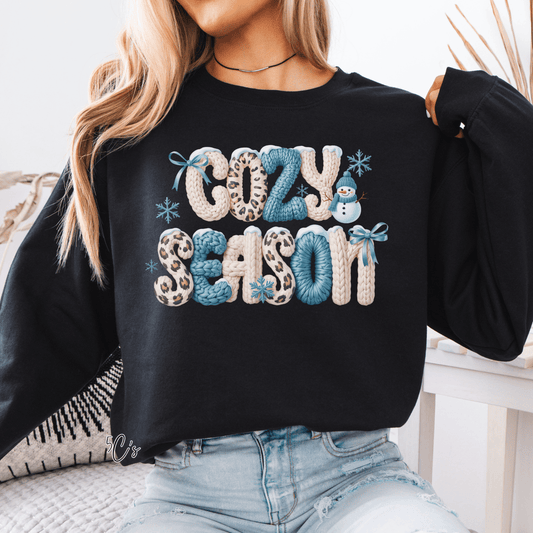 Faux Yarn Blue Cozy Season Sweatshirt