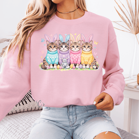 Bunny Ears Cute Easter Cats Sweatshirt